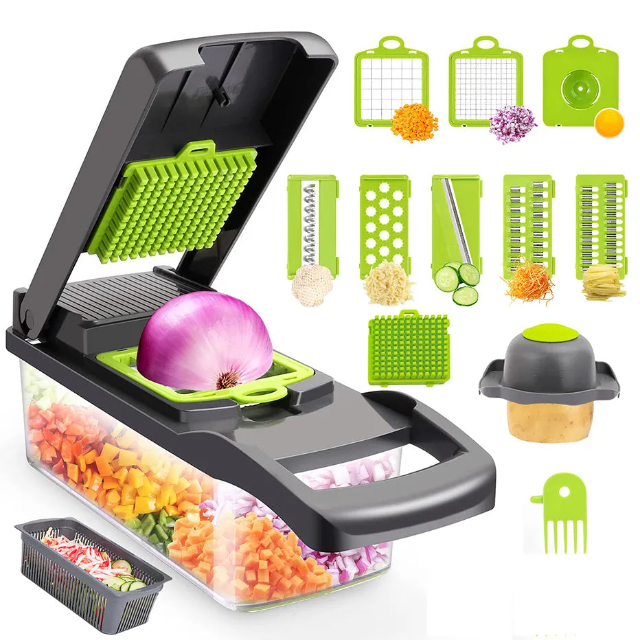 12 in 1 Vegetable Cutter Slicer Chopper with Basket - JuicyDealz