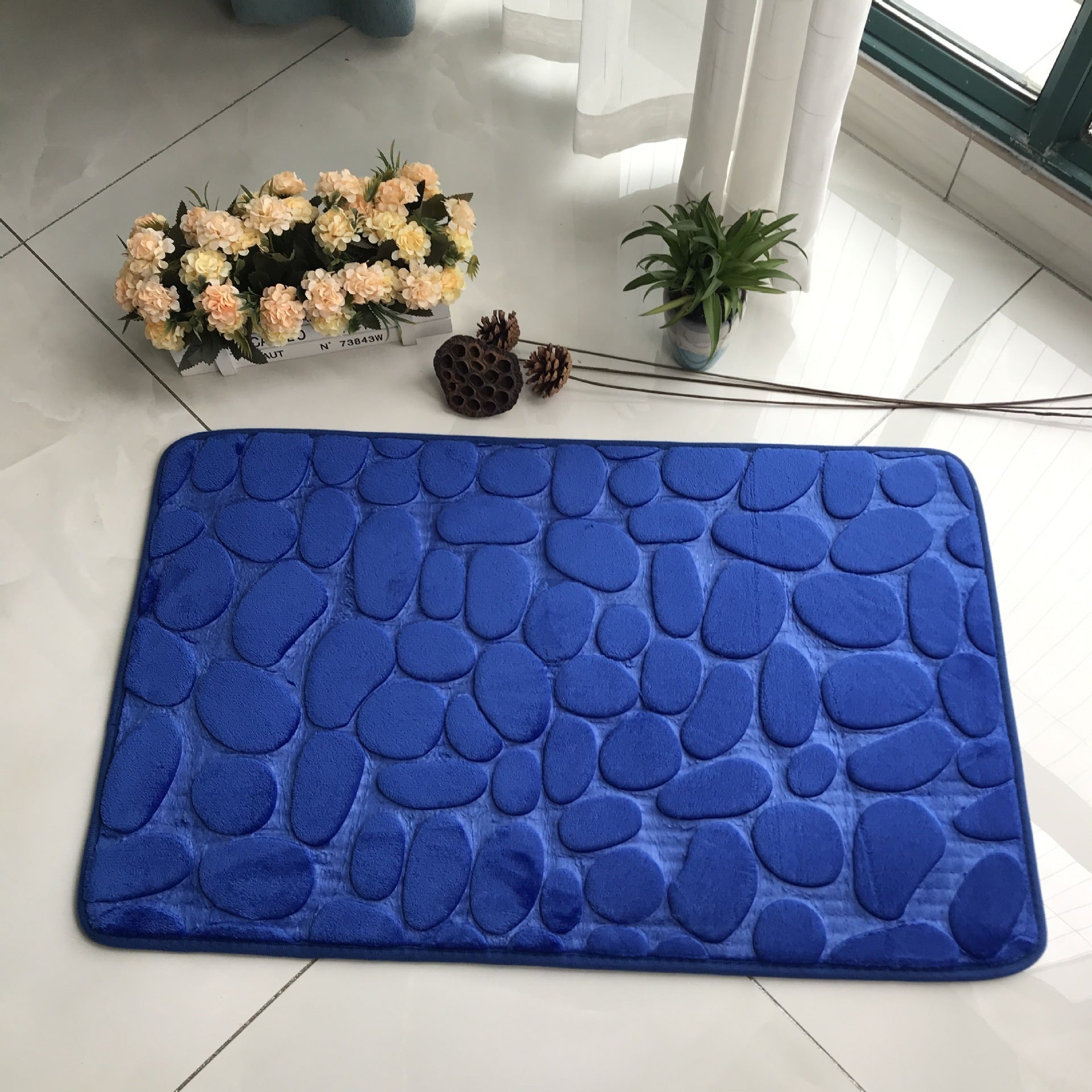 Absorbent Non-slip Stone Embossed Carpet Floor Mat